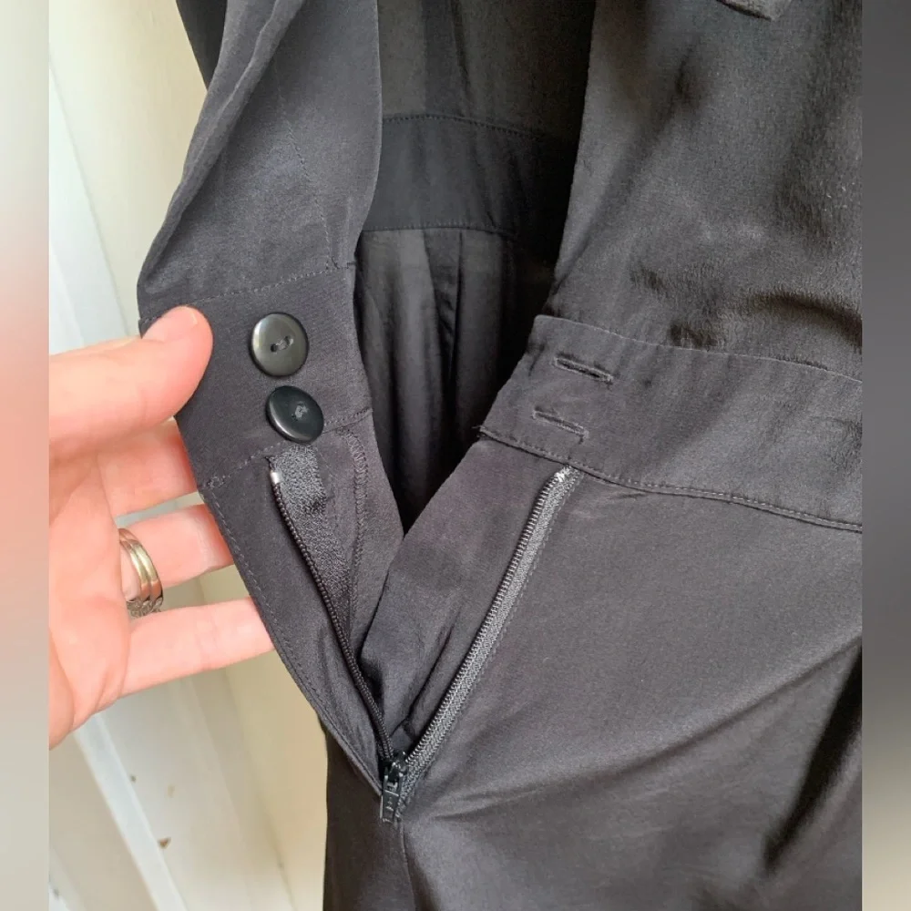 NWOT Sezane Black Silk Candice Playsuit Romper Size 4/EU 36 - Picture 5 of 6